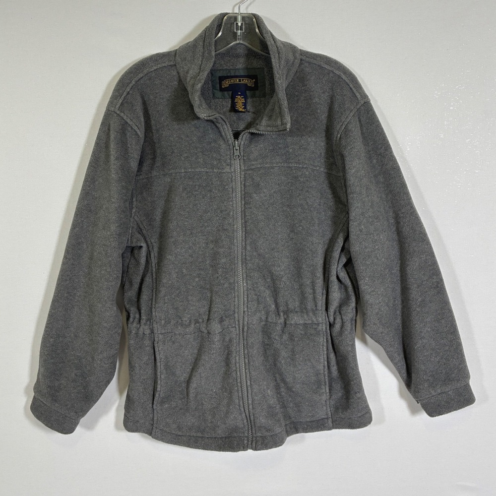 Shaver Lake Mens Gray Full Zip Fleece Jacket Stand Collar Size Medium